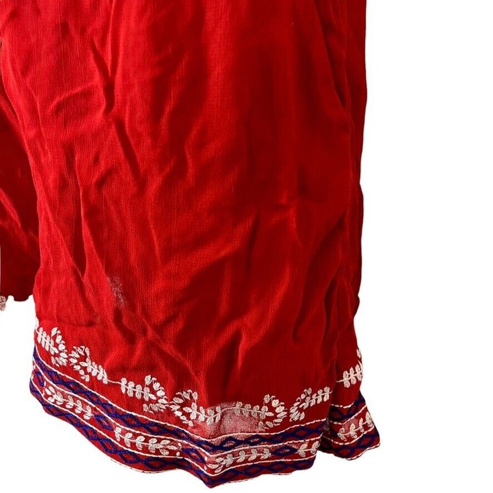 Top Shop Topshop Womens Red White Blue Embroidered Romper Shorts Halter NWT sz 2 - Picture 7 of 15
